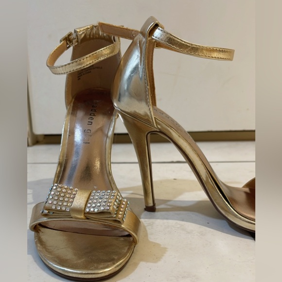 Gold Strappy Heels - Picture 1 of 4